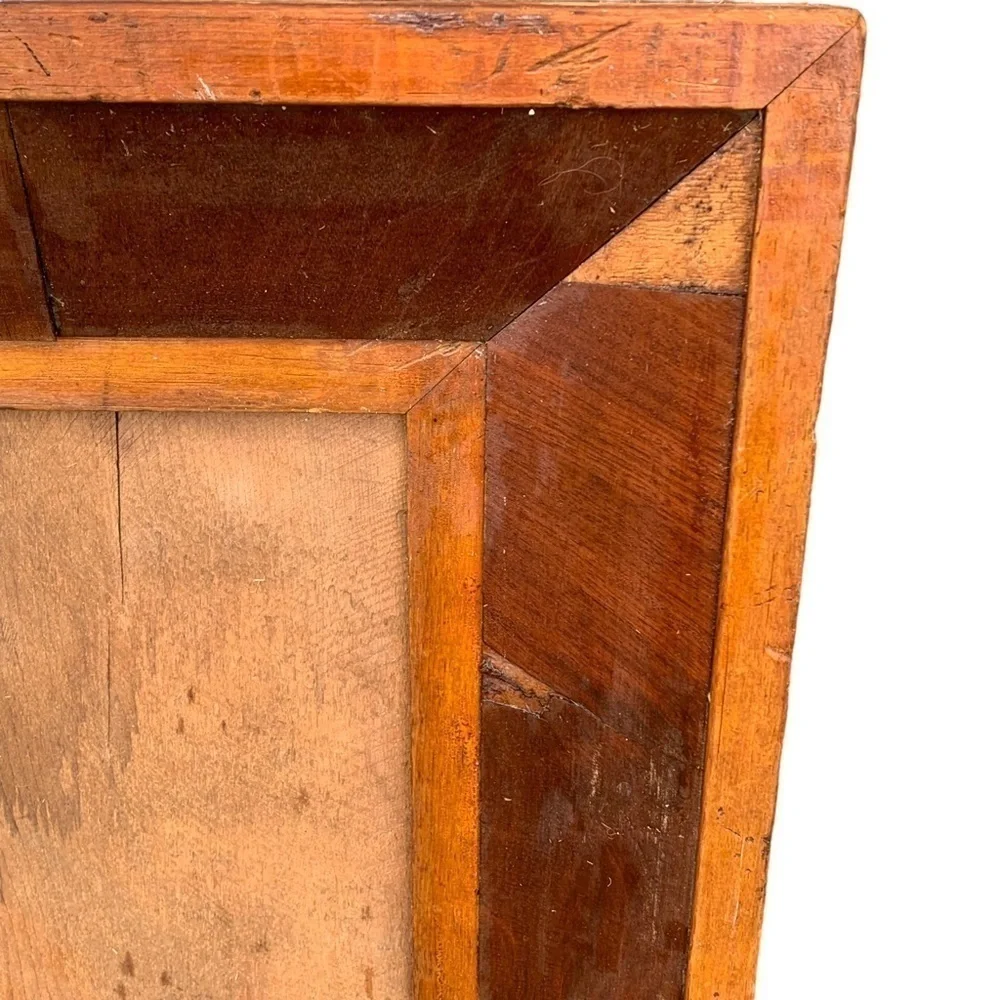 Antique Mahogany Ogee Mirror Frame Wooden Primitive